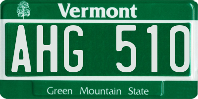 VT license plate AHG510