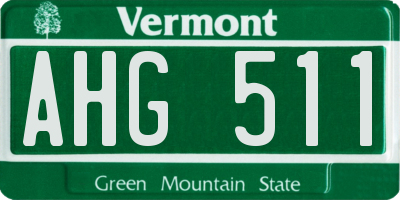 VT license plate AHG511