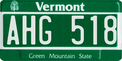 VT license plate AHG518