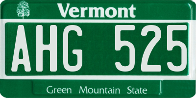 VT license plate AHG525