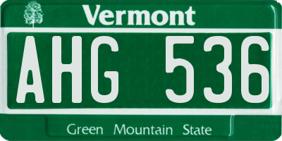 VT license plate AHG536