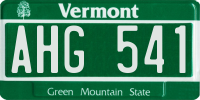 VT license plate AHG541