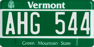 VT license plate AHG544