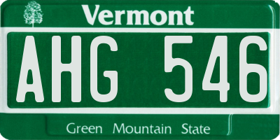 VT license plate AHG546