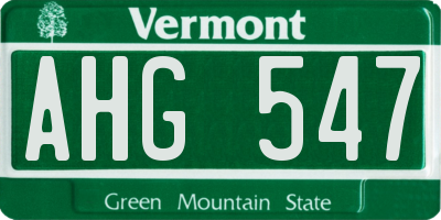VT license plate AHG547