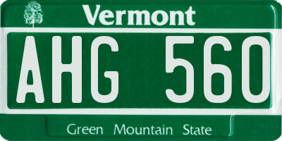 VT license plate AHG560