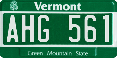VT license plate AHG561