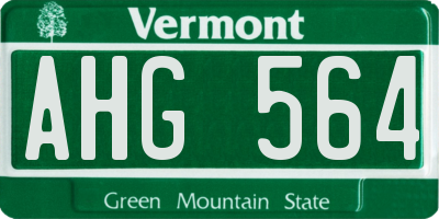 VT license plate AHG564