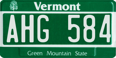 VT license plate AHG584
