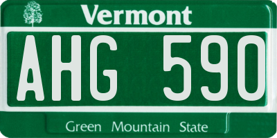 VT license plate AHG590