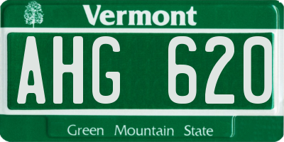 VT license plate AHG620