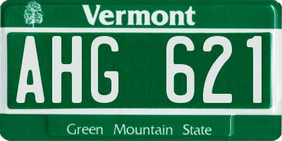 VT license plate AHG621