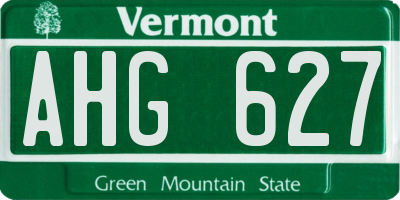 VT license plate AHG627