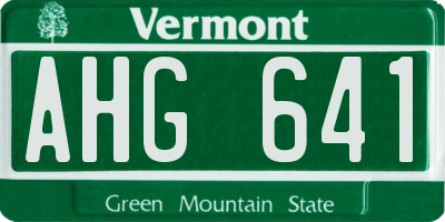 VT license plate AHG641
