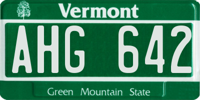 VT license plate AHG642