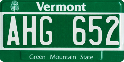 VT license plate AHG652