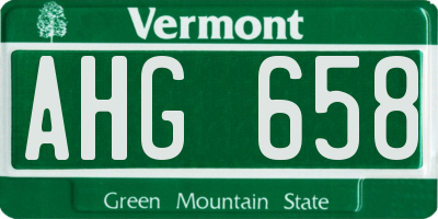VT license plate AHG658