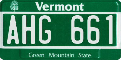 VT license plate AHG661