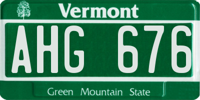 VT license plate AHG676