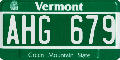 VT license plate AHG679