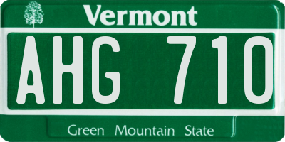 VT license plate AHG710