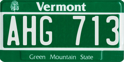 VT license plate AHG713