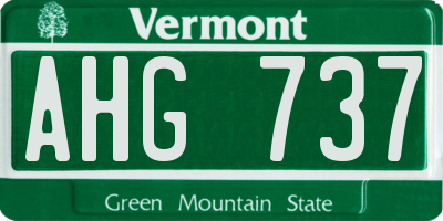 VT license plate AHG737