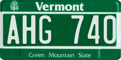 VT license plate AHG740