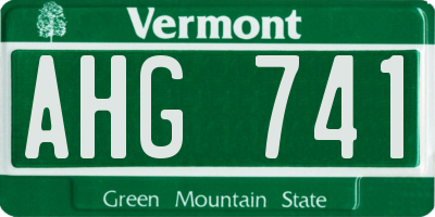 VT license plate AHG741