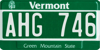 VT license plate AHG746