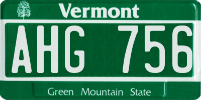 VT license plate AHG756