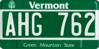 VT license plate AHG762