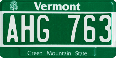 VT license plate AHG763