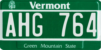 VT license plate AHG764