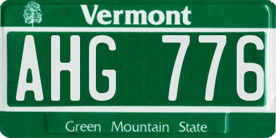 VT license plate AHG776