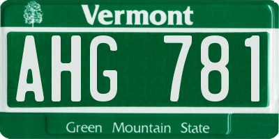 VT license plate AHG781