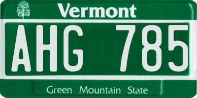 VT license plate AHG785