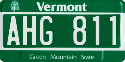 VT license plate AHG811