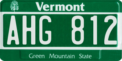 VT license plate AHG812