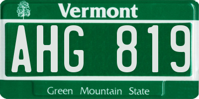 VT license plate AHG819