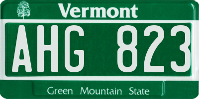 VT license plate AHG823