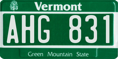 VT license plate AHG831