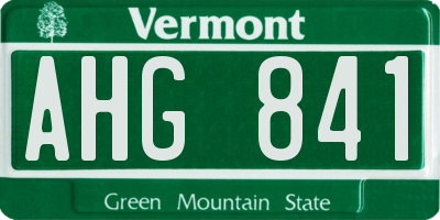 VT license plate AHG841