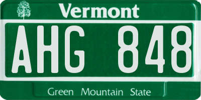 VT license plate AHG848