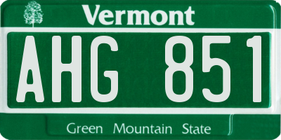 VT license plate AHG851