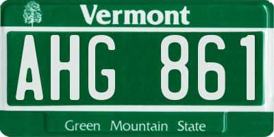 VT license plate AHG861