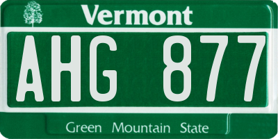 VT license plate AHG877