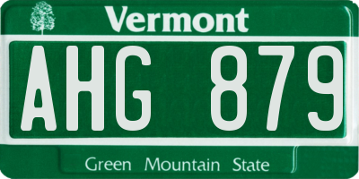 VT license plate AHG879