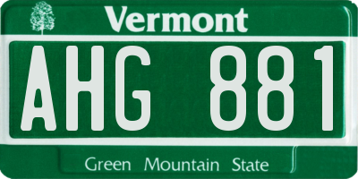 VT license plate AHG881