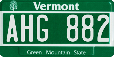 VT license plate AHG882